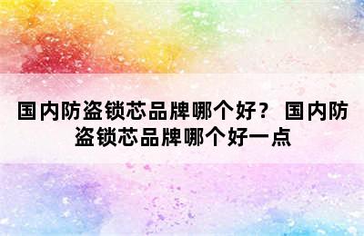 国内防盗锁芯品牌哪个好？ 国内防盗锁芯品牌哪个好一点